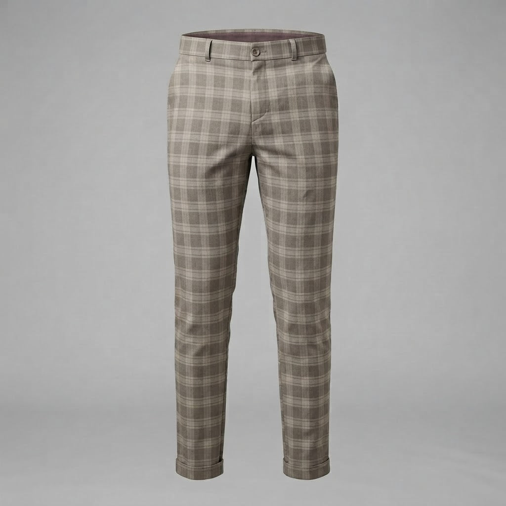 Oskar | Men's Checkered Chino Trousers